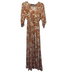 Pietro Brunelli Milano Coral Floral Maternity Long Maxi Dress Women’s Sz Small
